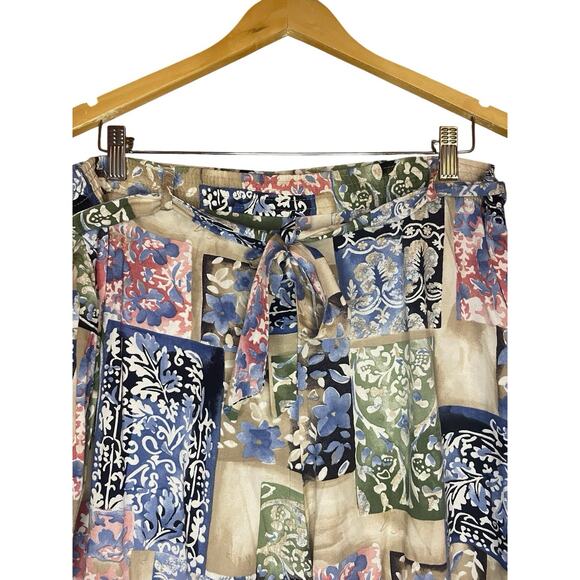 Vintage Kittie Lee Multi Pattern Button Up Short Sleeve Shirt Shorts Set Size 10 - Picture 3 of 8